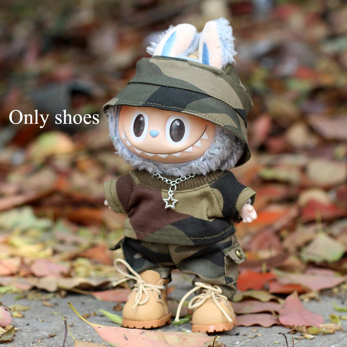 

Одежда для куклы Лабубу Реальная военная фанатская рабочая одежда Комбинезон Одежда для модной куклы Labubu doll clothes