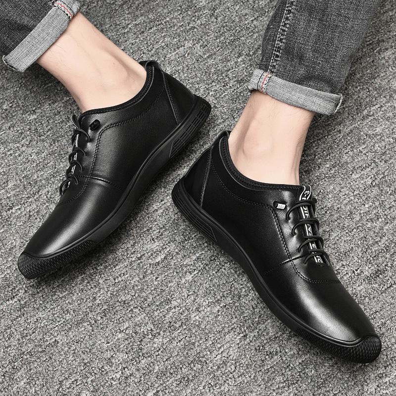 Men's Low Heel Platform Shoes Brand Luxury Loafers Blue British Style Moccasin Soft Sole Lightweight Genuine Leather Men's Shoes