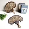 Bohemian Decorative Handmade Fan Colorful Hand Braided Fan Durable Hand-woven Straw Fan  Outdoor