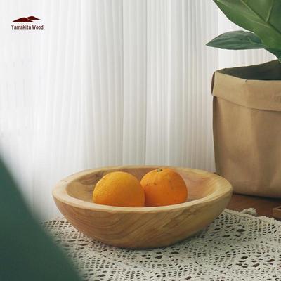 Hand-Carved Solid Wood Fruit and Snack Bowl - Nordic Pastoral Style Plate