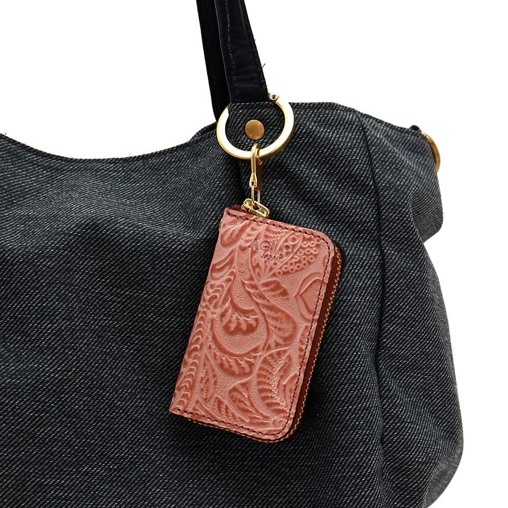 Estojo para Chaves AGILITY affa "Pri-Ke" para Controles Remotos e Chaves Inteligentes, Zíper Circular, Feminino, Estampa Floral