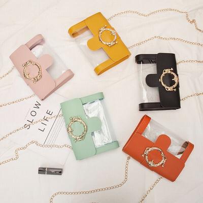 Women Summer PVC Transparent Bag Chain Tote Jelly Bag Shoulder Coin Purses