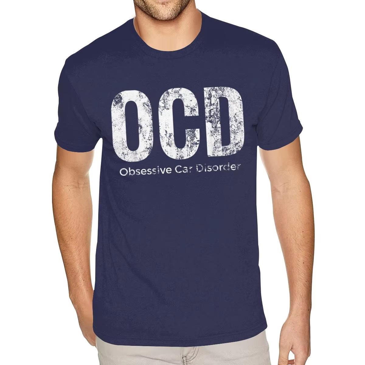 Vintage Graphic Funny Car Guy Gift OCD Obsessive Car Disorder Vintage T Shirts Men s Custom Printed Short Sleeves T Shirt S