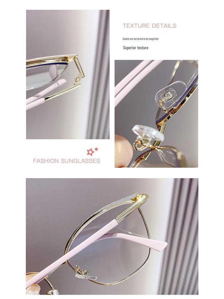 Women's Large Frame Color-Changing Anti-Blue Light Ultralight Glasses