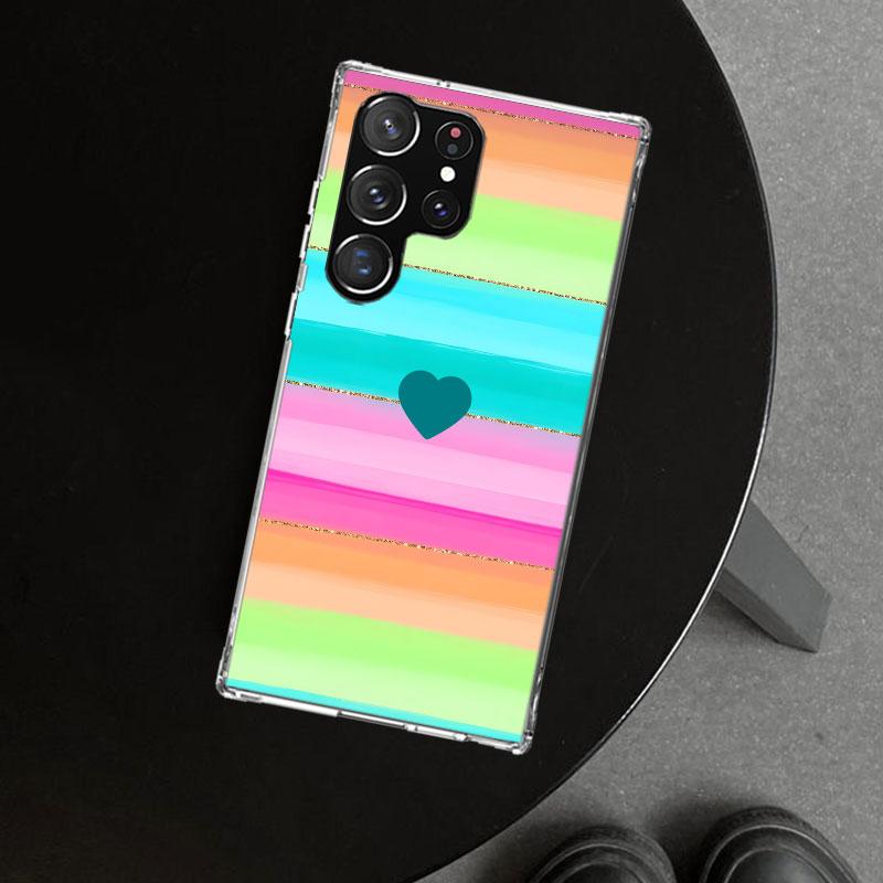 Rainbow Gradient Love Phone Case Cover for Samsung Galaxy S26 S25 Edge S24 S23 Ultra S22 Plus S21 FE S20 + Art Customized Fundas