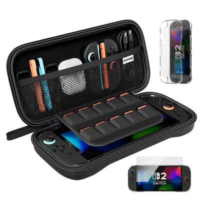 Switch 2 Armazenamento Transporte Armazenamento Nylon Macio Para Ir Fácil de Inclui Protetor 2 Películas de Vidro Estojo, Estojo, Bolsa, Material, Forro, À prova de poeira,