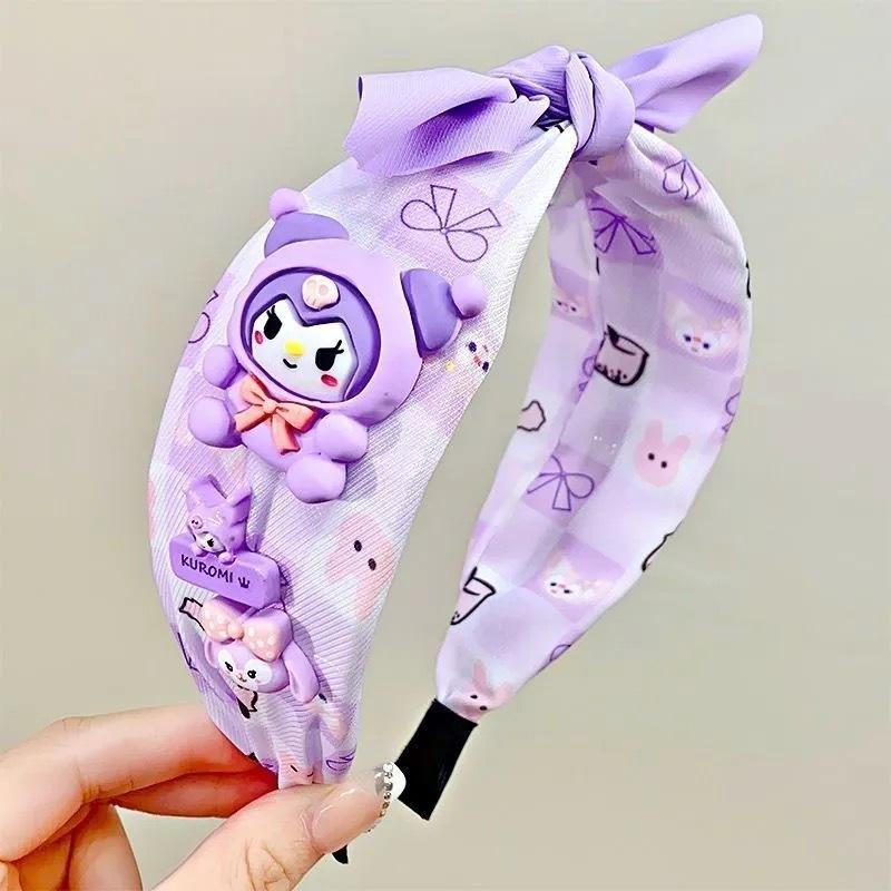 

Kuromi Hair Hoop Cartoon Bow Hair Accessories Cinnamoroll Melody Anime Periphery Jewelry Cute Birthday Gifts For Girls (As shown-20218)-