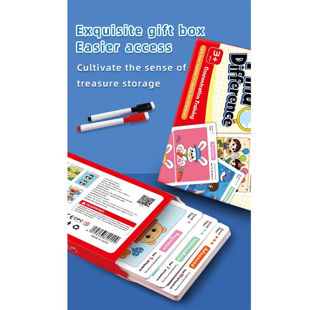 Focus Training Find Difference Card Board Game Educational Toy Card Attention Early Education Enlightenment Picture