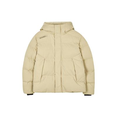 Solid Color Knitted Short Sports Hooded Puffer Jacket Men Jackets Khaki L423M148-02ZF