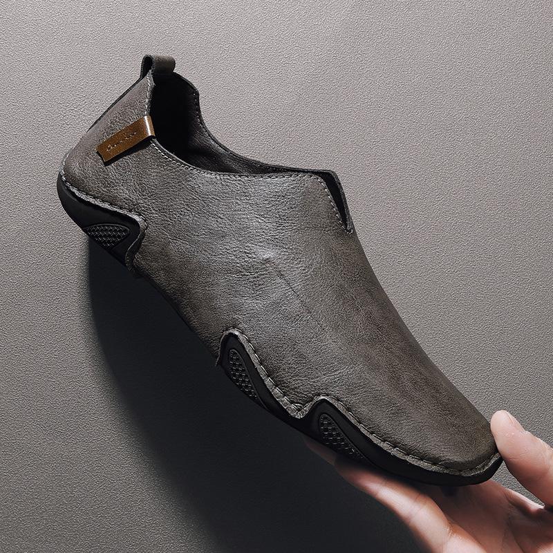 

Модная кожаная мужская официальная обувь 2024 года, мокасины, дышащие, без застежек, для ленивого вождения, удобные, мягкие, для мужчин, платье больших размеров 44