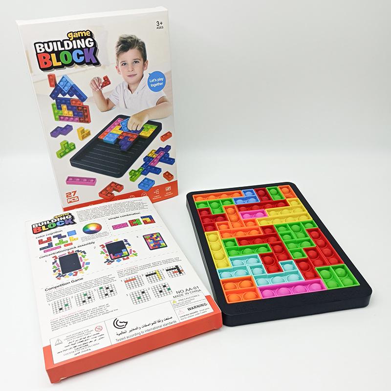 

Cross-Border Tetris & Whack-a-Mole Puzzle Blocks - Educational & Novelty Toy for Kids