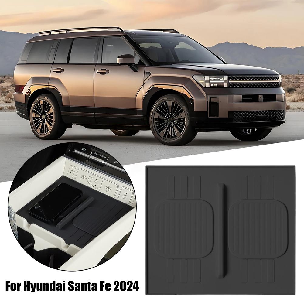 For Hyundai Santa Fe 2025 Wireless Charging Pad Auto Interior Accessories Car Phone Non-slip Charger Mat Silicone Protective Pad