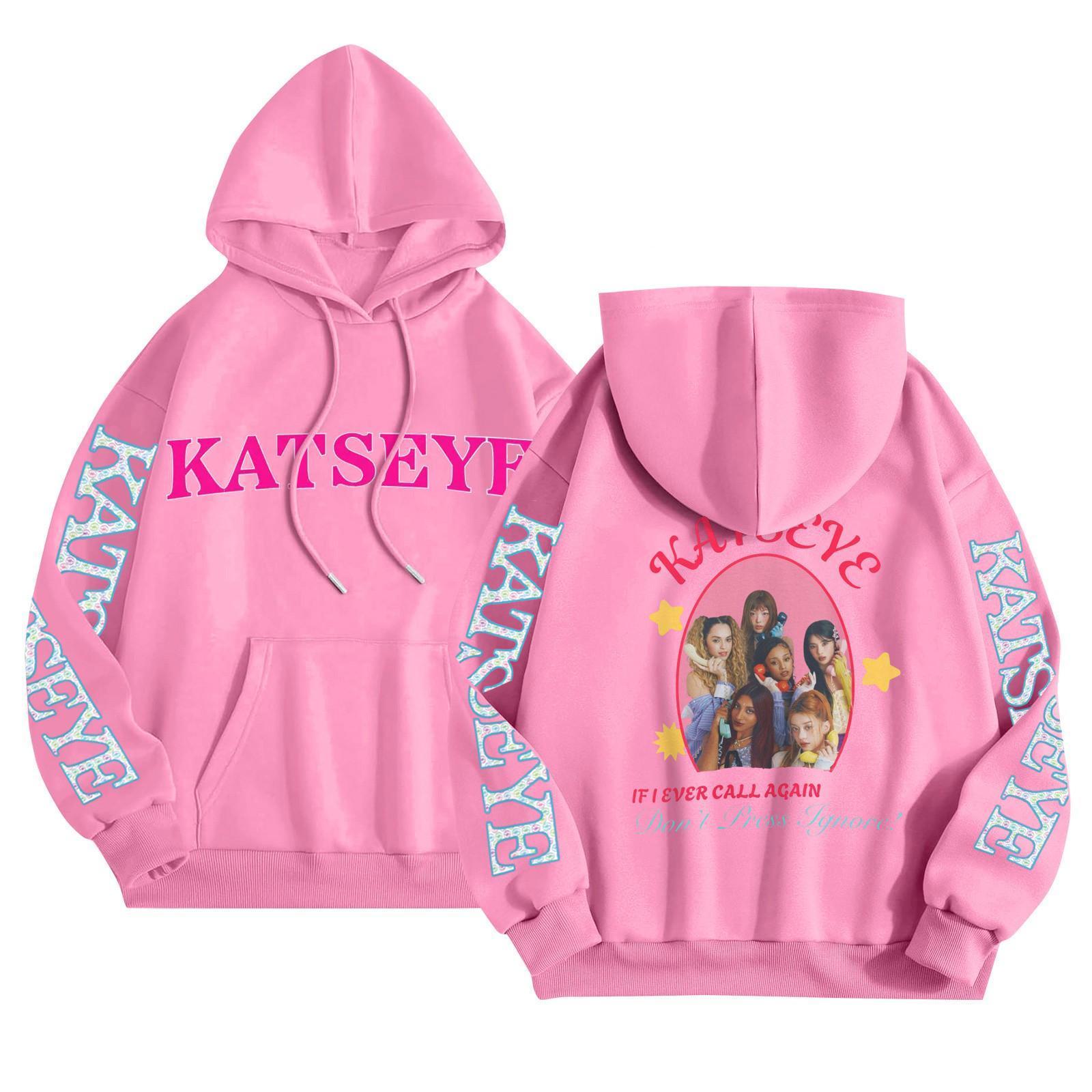 

Унісекс Модний Легкий Пуловер з Довгим Рукавом з Кишенями Толстовка з Принтом XXL рожевий