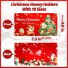 Merry Christmas Money Box Festive 10 Slots Folding Holder Christmas Gift Card Holder For Festival Valentines Birthday