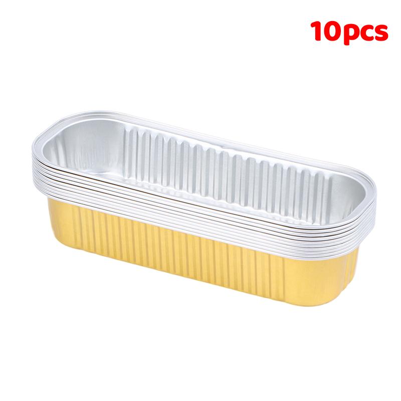 10Pcs Mini Loaf Pans Rectangle Aluminum Foil Baking Pan Mini Bread Container Heat-Resistant Cake Pans For Daily Holiday Baking