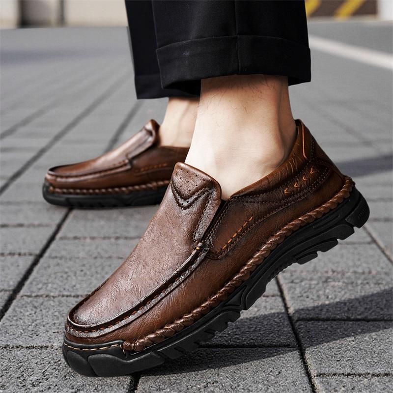 High Quality Men's Casual Leather Soft Bottom Shoes Comfy Big Size 39-48 Business Classic Business Shoes Flat Designer Loafers