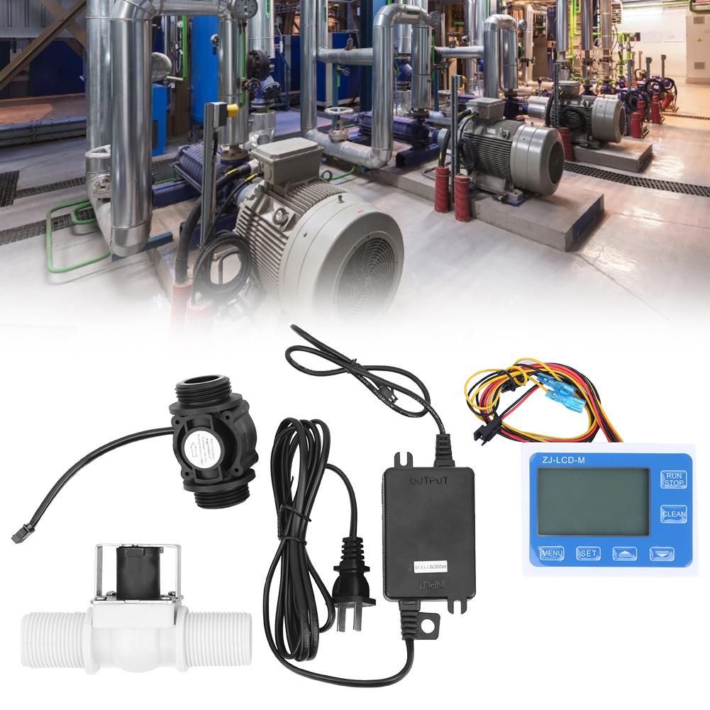 Water Flow Control Meter Quantitative Sensor G1in English Interface US Plug AC100‑240V