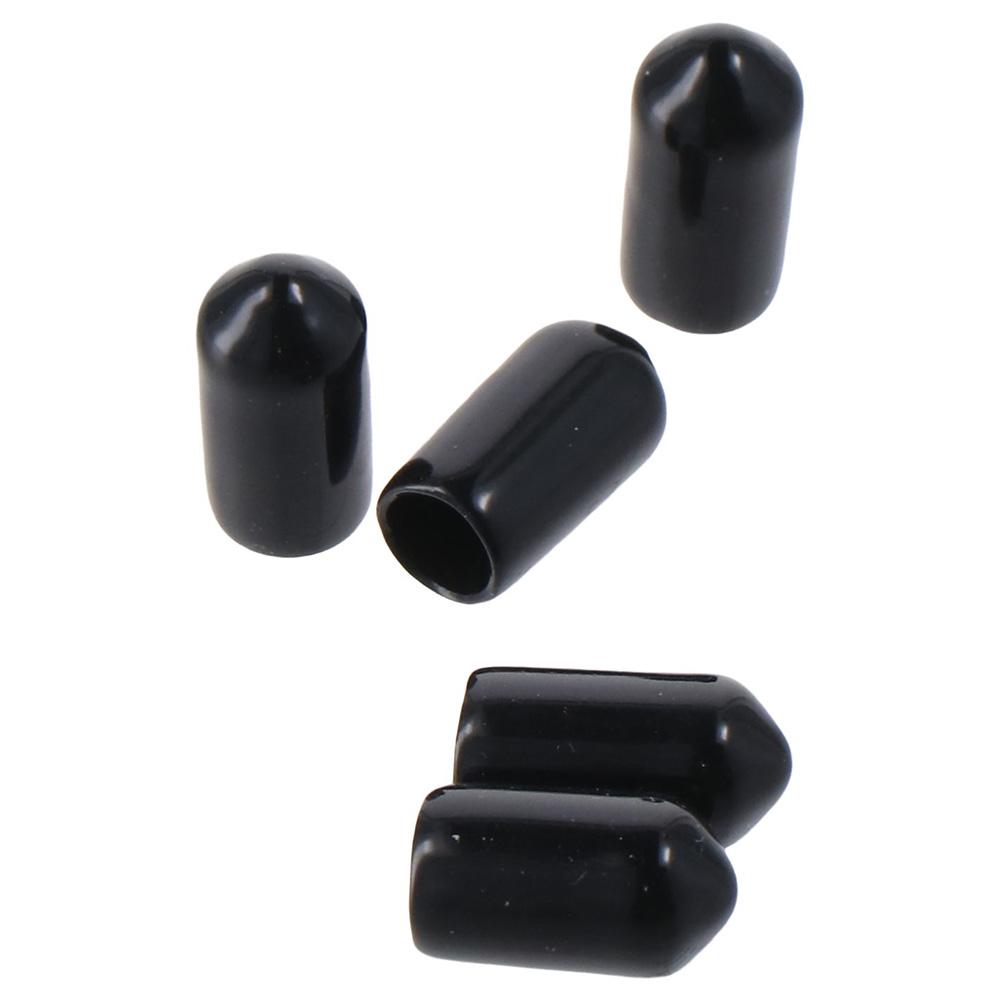50pcs Black Round Rubber End Caps 6.5 mm Safety Cover Durable Screw Thread Protectors  Round tubes