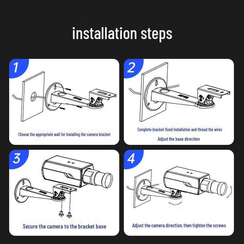 Hikvision Universal Metal Wall Mount Surveillance Camera Bracket CN plug (adapter included)