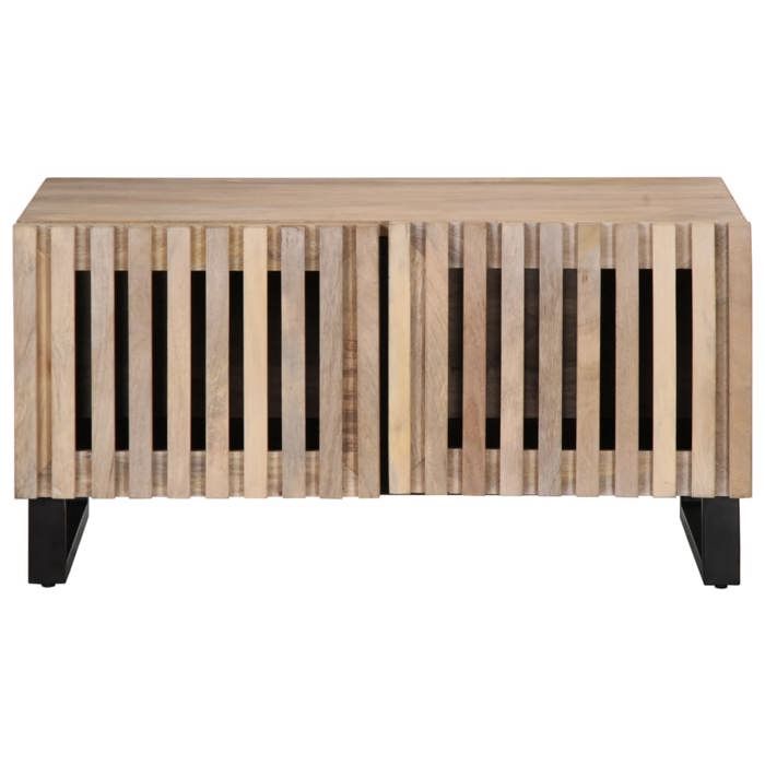 VidaXL Table basse blanc 80x51x40 cm bois de manguier massif, table d'appoint, table de salon, table de bout, table de 377464