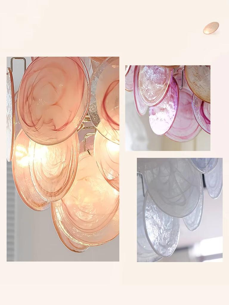 French Artisan Glass Chandelier - Vintage Crystal-Embellished Lighting for Restaurant, Living Room & Bedroom Decor