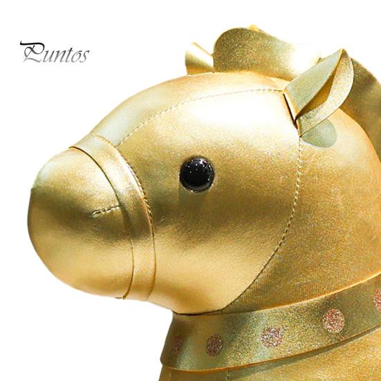 Collectible Animal Plush Small Zodiac Horse Mascot Doll Golden Stuffed Statue Blessing Souvenir Gift Even Filling for Chinese New Year Spring Festival
