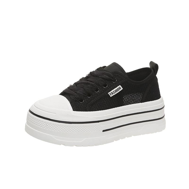 Casual Shoes Women's Imitation Leather 2025 Summer New Mesh Breathable Soft Sole Light White Shoes Small Height