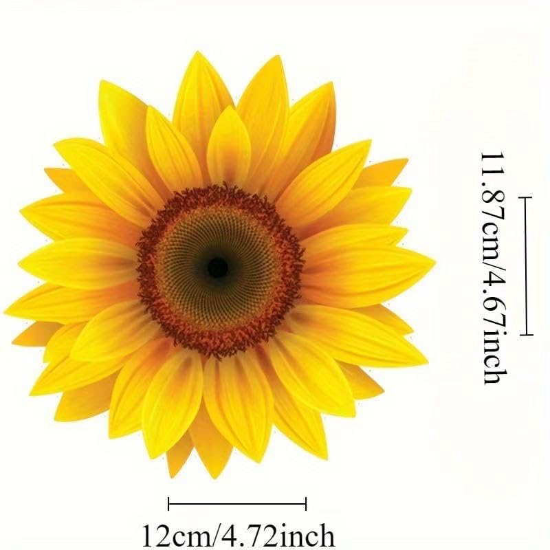 Pack of 2 Bright Sunflowers Vinyl Decal Stickers, Covered with Waterproof Poly Beer for Cars, Laptops and Smooth Surfaces