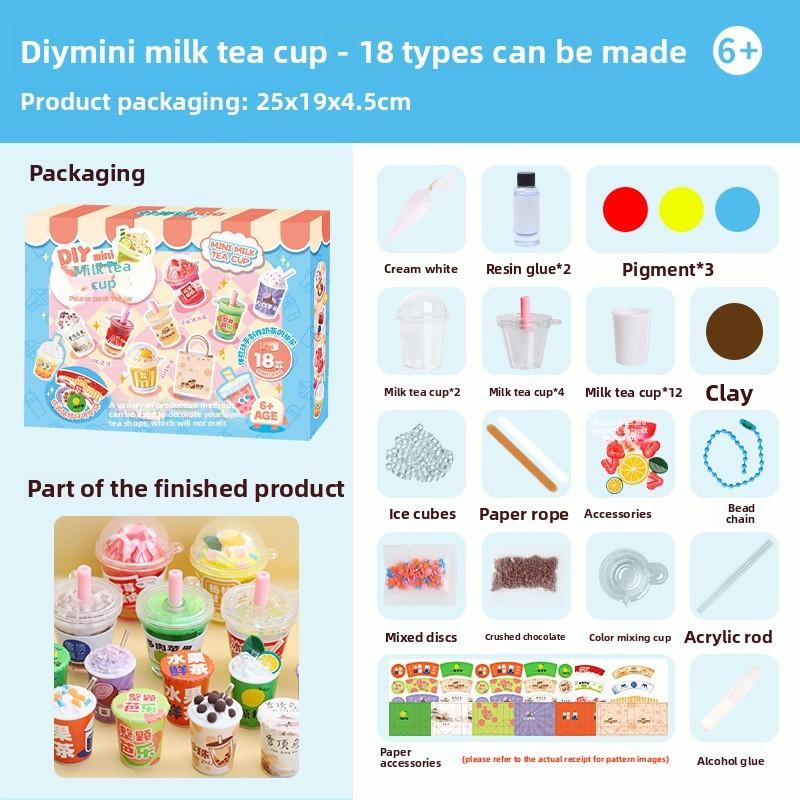 

Diy Mini Milk Tea Toy Set For Girls With Plastic Craft Materials And Creative Play Mini Milk Tea