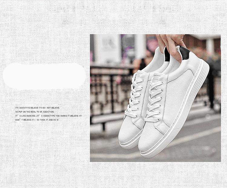 Schnürlose Herren-Skateschuhe aus echtem Leder - Weiche Sohle, Atmungsaktiv, Vielseitig, Minimalistisch, Große Größe 46, Flaches Weißes Design.