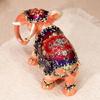 Handcrafted Elephant Designs Jewelry Organizers Box Featuring Delicate Diamonds Pattern