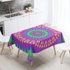 Psychedelic Geometric Mandala Pattern Rectangular Tablecloth Waterproof and Oilproof Wedding Restaurant Kitchen Table Decoration