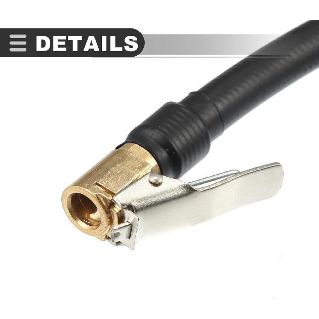 Motoforti Universal Tire Inflator Extension Hose Chuck Adapter Quick Connect, 2m Length, Copper Rubber, Black, 1 Pc