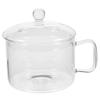 Cabilock 15cm Heat-Resistant Glass Casserole with Lid, Transparent Cooking Pot for Milk, Pasta, and Noodles, Ideal for Home Kitchens