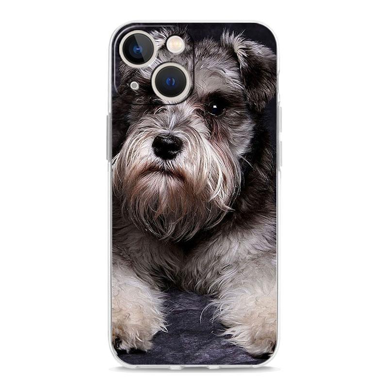 Cartoon Schnauzer Dog Phone Case For iPhone 11 Cases iPhone 15 12 13 14 16 Pro Max X XR XS 14 15 Plus 16Pro iPhone16 Clear Cover
