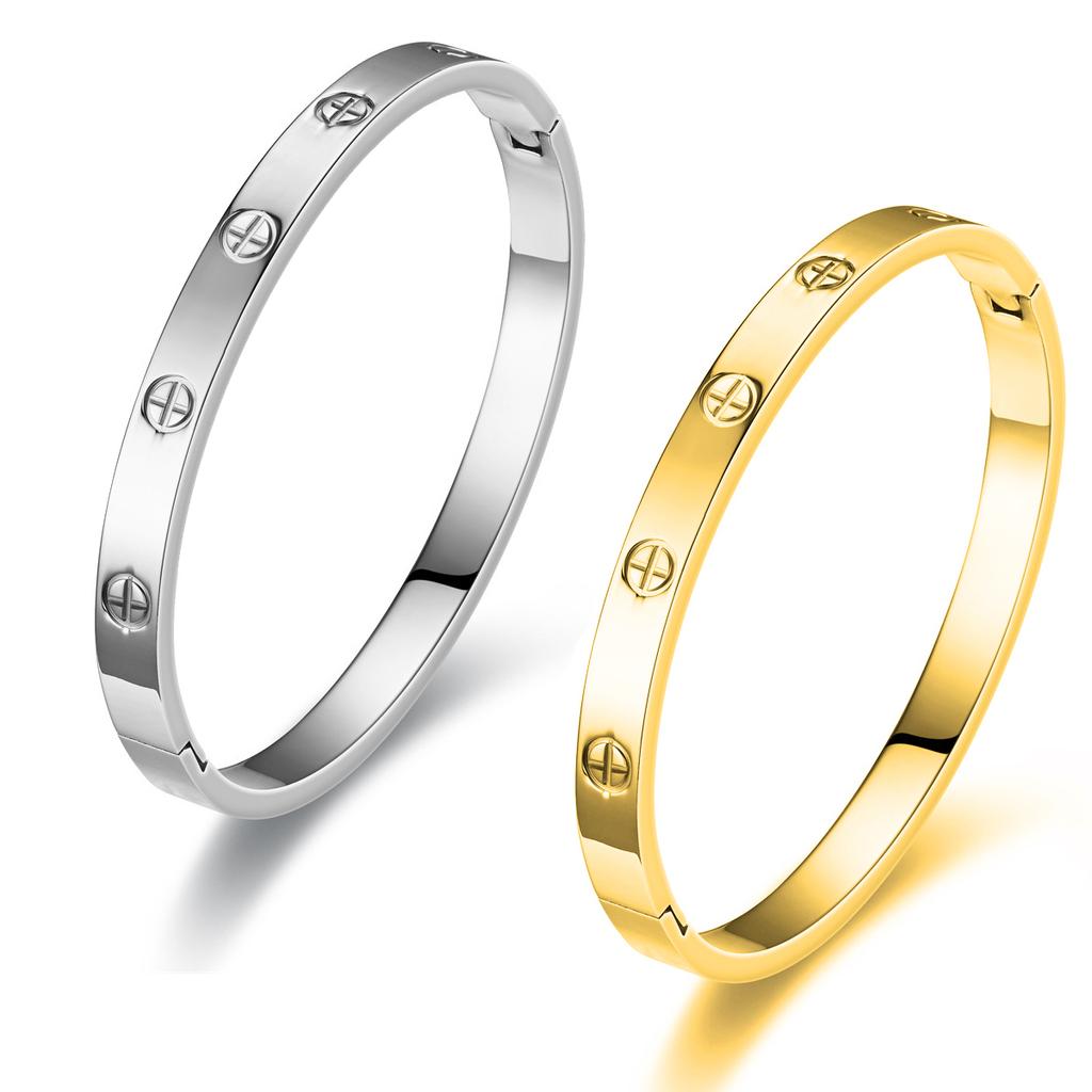 Bransoletka ze stali nierdzewnej Damska Prosta Wzór Krzyża Bransoletki na Rękę Para Bransoletki Biżuteria Akcesoria Prezenty