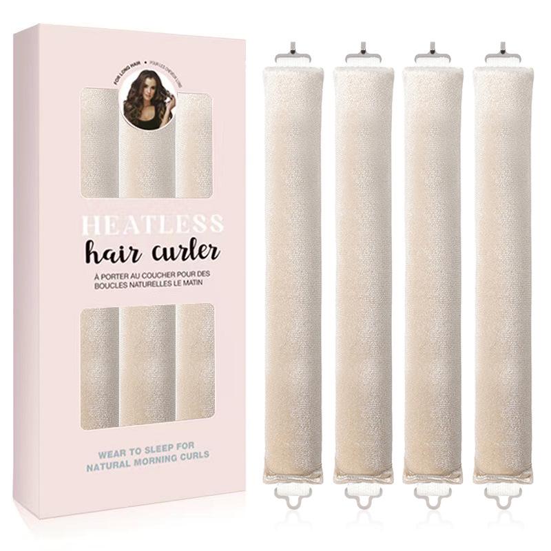 No-Heat Curling Set: Volumizing Waves, 70cm Silk Scarf, Double Hook, Sleep-Friendly Hair Tool