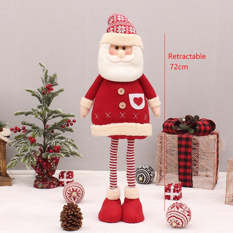 Cross-border Christmas Explosions Standing Retractable Santa Claus Snowman Elk Deer Fabric Doll Doll