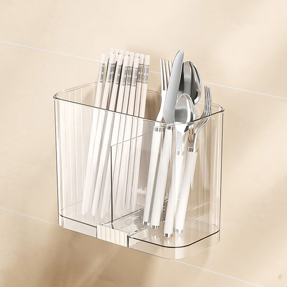 

Wall Mounted Chopstick Storage Box Plastic Chopstick Cage Spoon Storage Rack Countertop