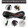 Car LED Fog Light Motorcycle LED Light Bar Wiring Harness Kit Relay On / Off Switch Wiring Harnes Kit