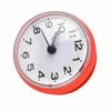 Red Water Resistant Bathroom Clock ABS Kitchen Wall Timepiece Mirror Mounted Clock