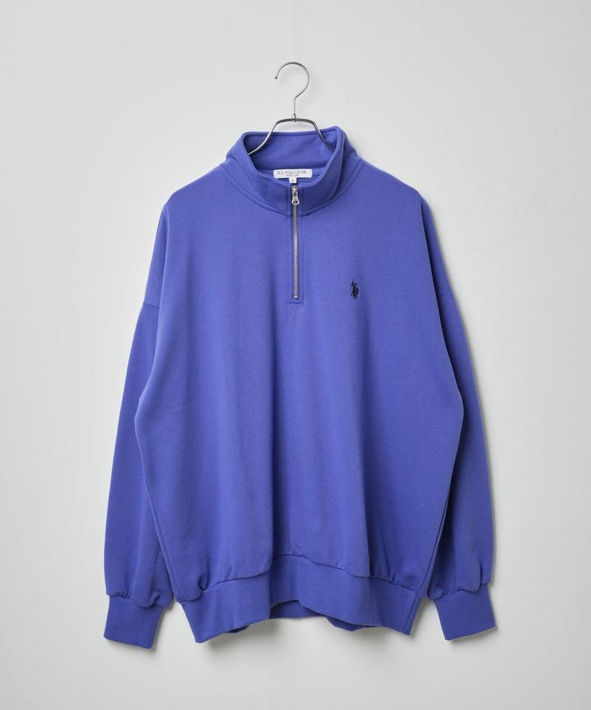 WEGO Long Sleeve Size by POLO Featuring a Unique Embroidered Perfect for Korean or As a Gift for or Men's Half-Zip Sweatshirt, Purple, M, U.S. ASSN.,