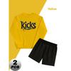 Men's  Polyester Casual Outfit Crew Neck Sweatshirt and Relaxed Fit Shorts Gym Lounge
