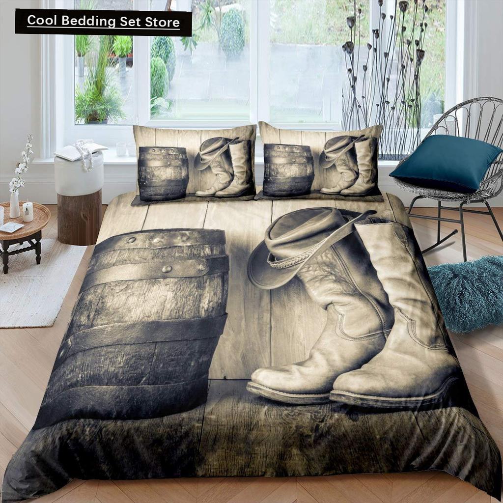 Westernowy Kowbojski Zestaw Pościeli King Queen w Stylu Vintage Rodeo Poszwa na Kołdrę Męska Młodzieżowa Chłopięca Koń Poszwa na Kołdrę Poliestrowa Poszwa na Kołdrę
