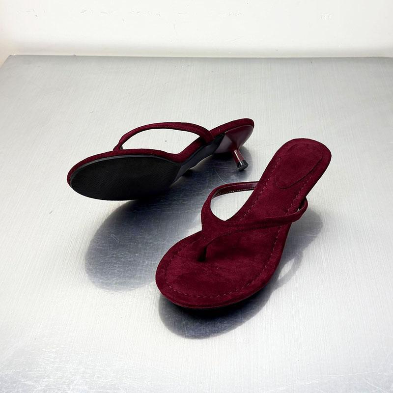 Fashion Fashion Round Toe Ladies Low Heel Slippers Shoes Spring Summer Women Heeled Slides Slippers Female Flip flops Sandals Pumps
