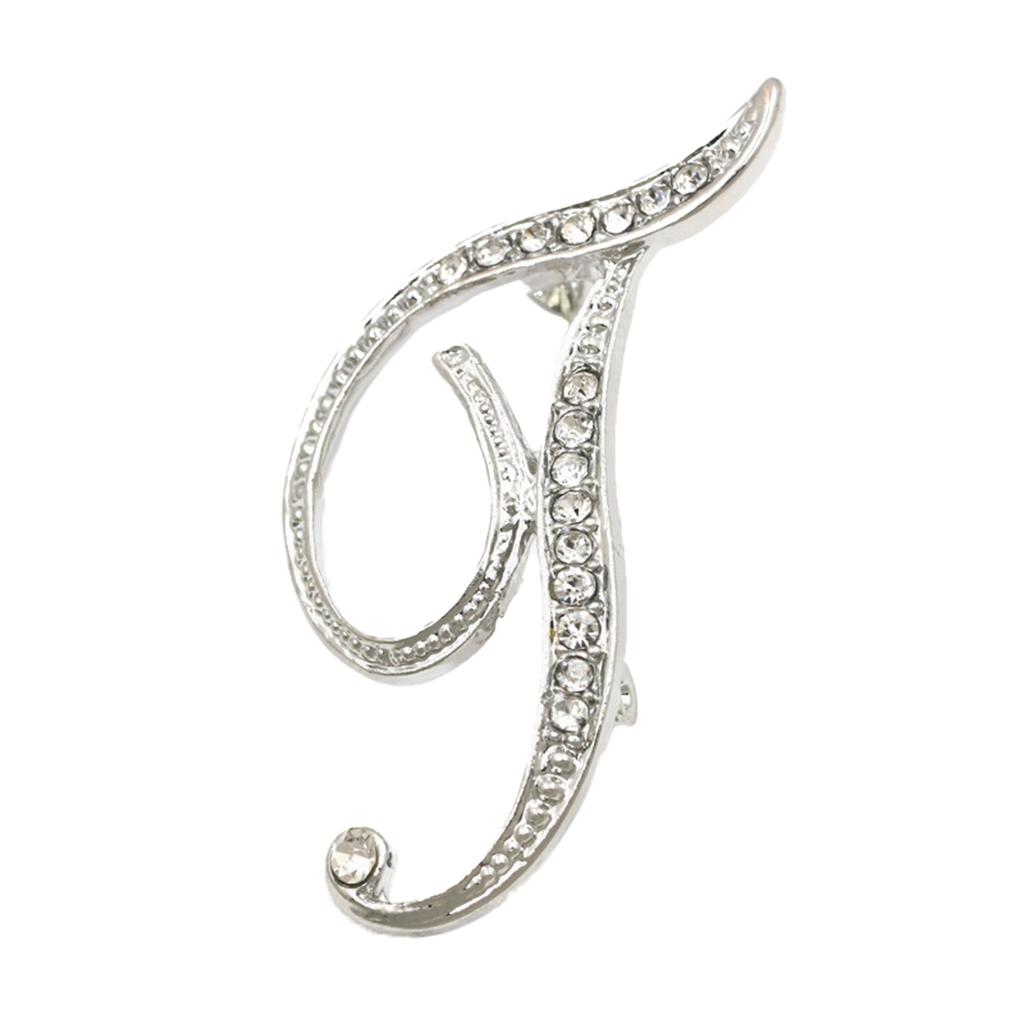 English Letter Brooch With Water Filled Diamond Alloy Chest Flower, Clothing Accessory Pin