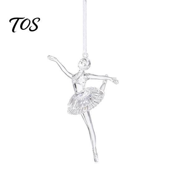 Durable Acrylic Hanging Decors Faux Crystal Christmas Ornaments, Clear Reindeer/Bell/Wreath/Wine Glass Winter Shiny Simulated Charms Wonderland