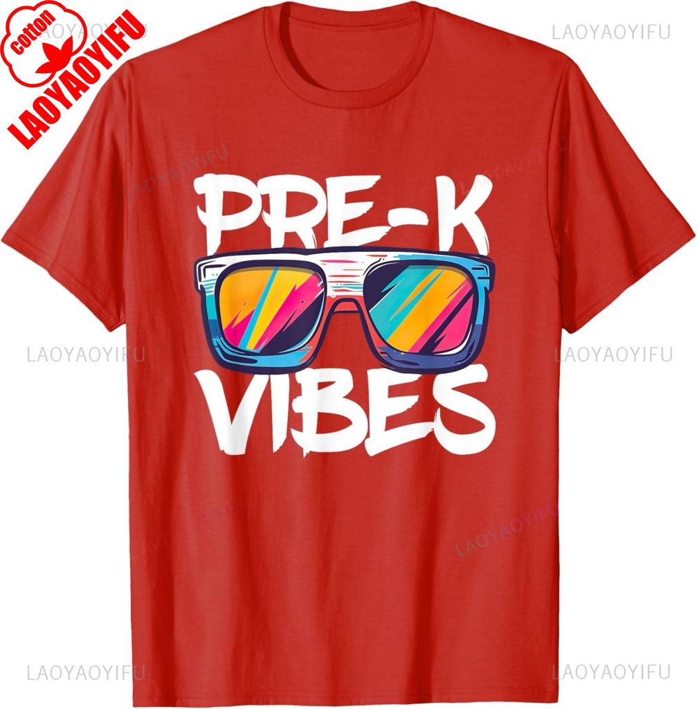 Prek Vibes Shirt Back To School Prek Boy Teacher Tshirt Unisex Unisex Summer Cotton Printed Tshirt Casual Streetwear Clothes