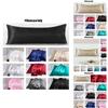 Luxurious Silk-like Pillowcase For Double Bed Soft Pillow Cover Polyester Fiber Fabric Simplicity Design 51*137cm/20*54in