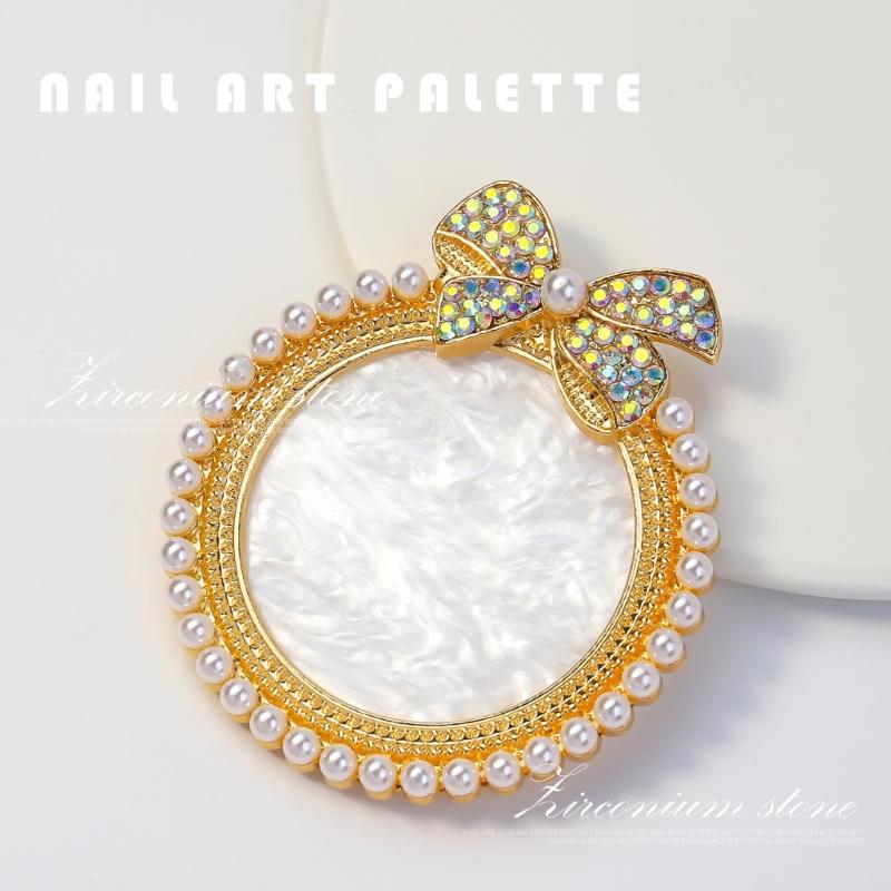 Resin Nail Art Palette,Nail Art Painting Mixed Color Palette Bows Nail Gel Color Makeup Display Board Nail Art Tool